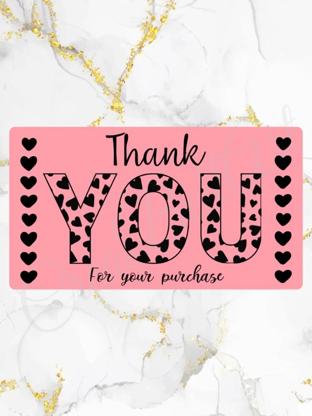 100 Cute Hearts Thank You Stickers for Packaging | Small Business Labels